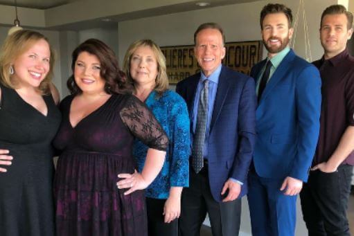 Carly Evans with her parents and siblings.